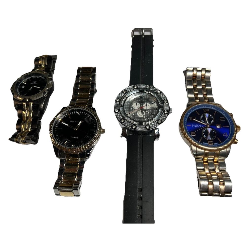Men's Wristwatches (lot of 4) Big Face August Steiner All Working